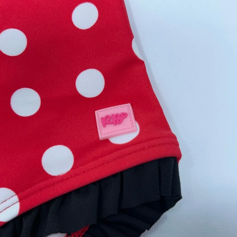 RuffleButts Girls Size 6 Red Polka Dot Halter One Piece Swimsuit NWT